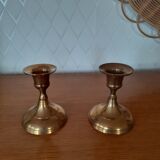 Pair of brass candle holders