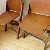 Pair of folding wooden chairs US ARMY World War II