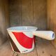 Vintage Le Creuset enameled cast iron fondue pot from the 1970s