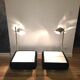 Pair of bedsides with lamps, 70s