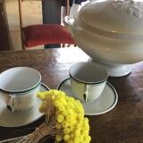 Cup and saucer Sarreguemines iron earth