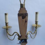 Paire de grandes appliques murales bougeoirs anciennes