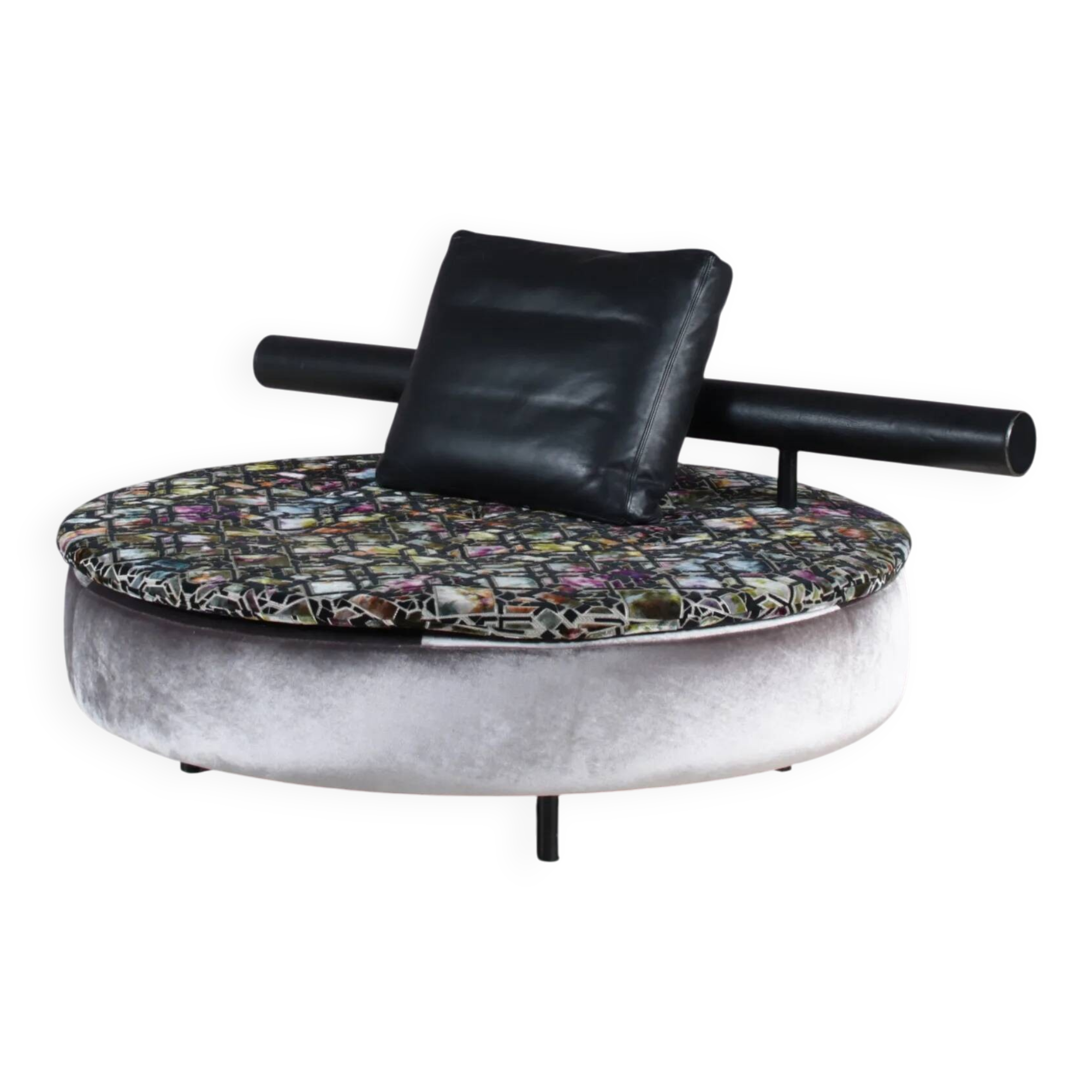 1980s round loveseat in Antonio Citterio style from Italy