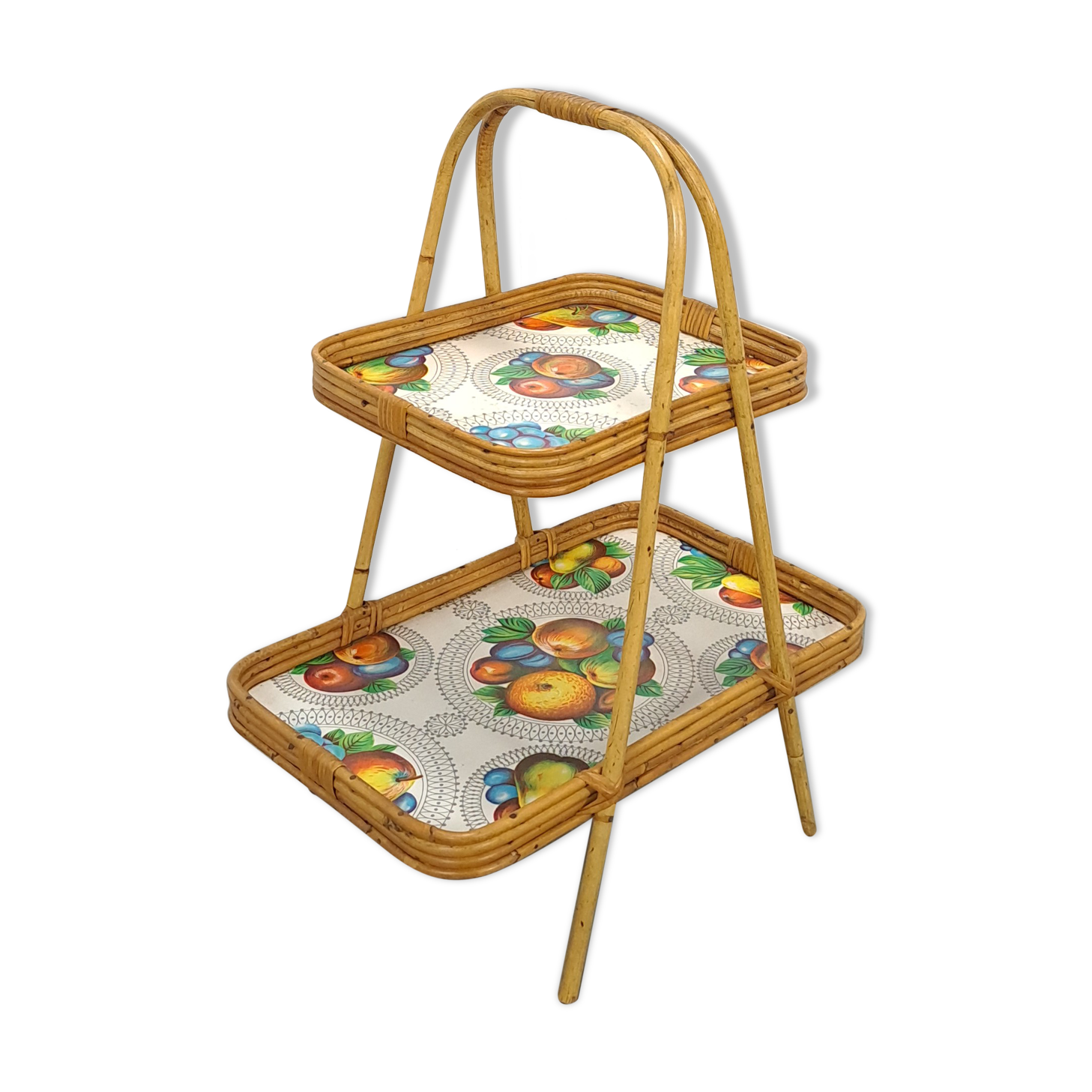 Rattan serving table