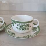 Old Gustavberg porcelain cups and saucers, Fasan collection