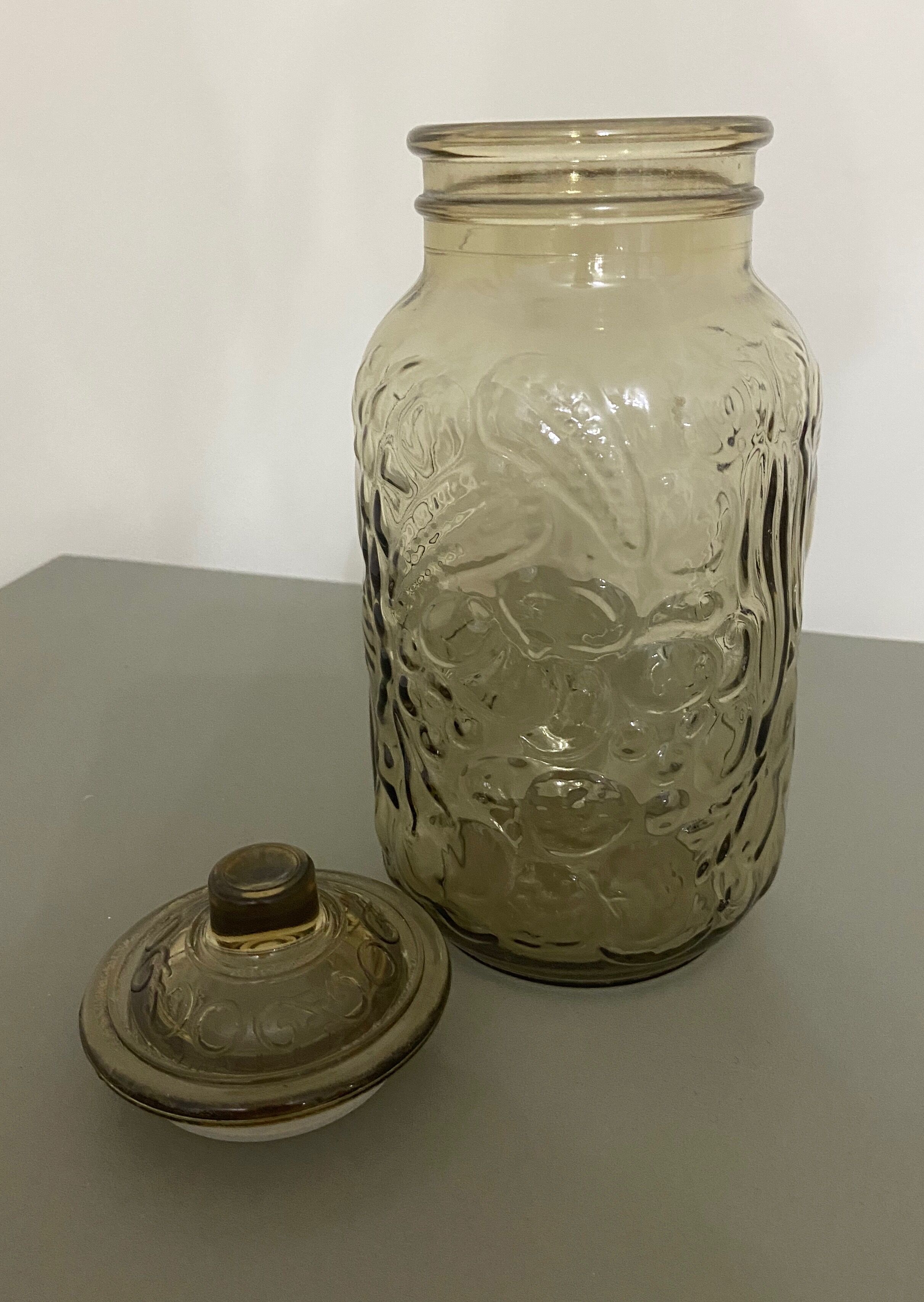 Vintage smoked glass jar