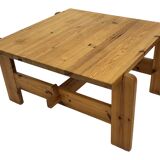 Vintage coffee table pinewood minimalist 1970s design