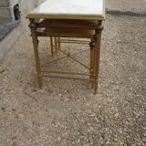 table gigogne laiton et onyx