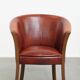 Red-brown cowhide leather office chair/side chair
