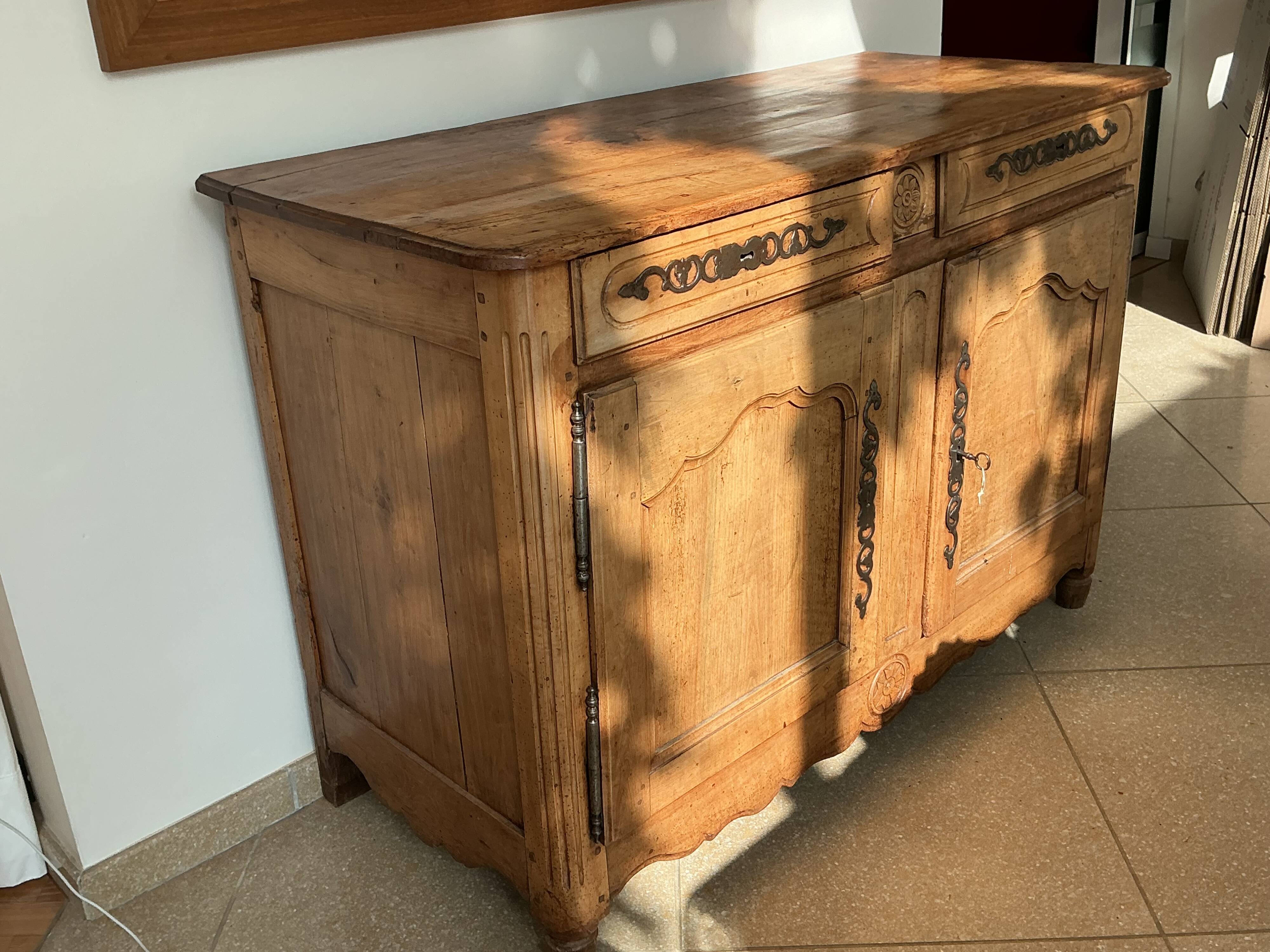 Light wood antique regional sideboard