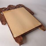 Hand carved wooden mirror