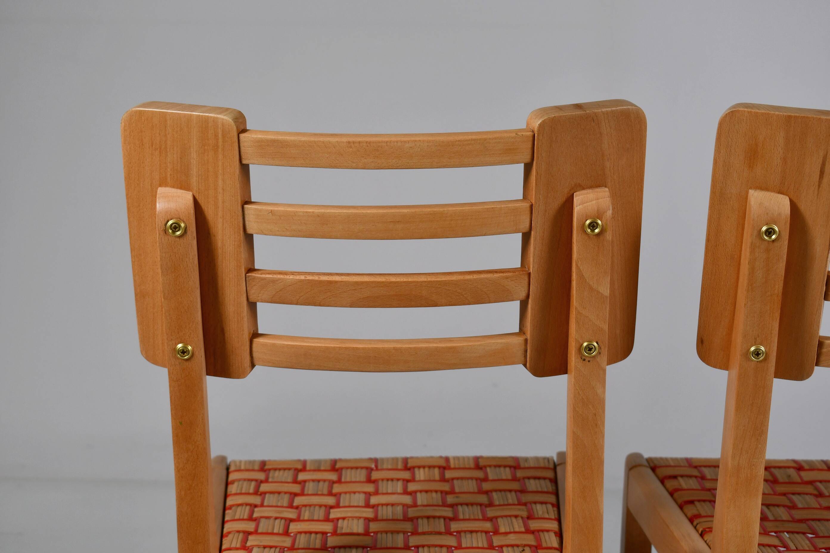 Vintage dining chairs x4 1950s by Pierre Cruège