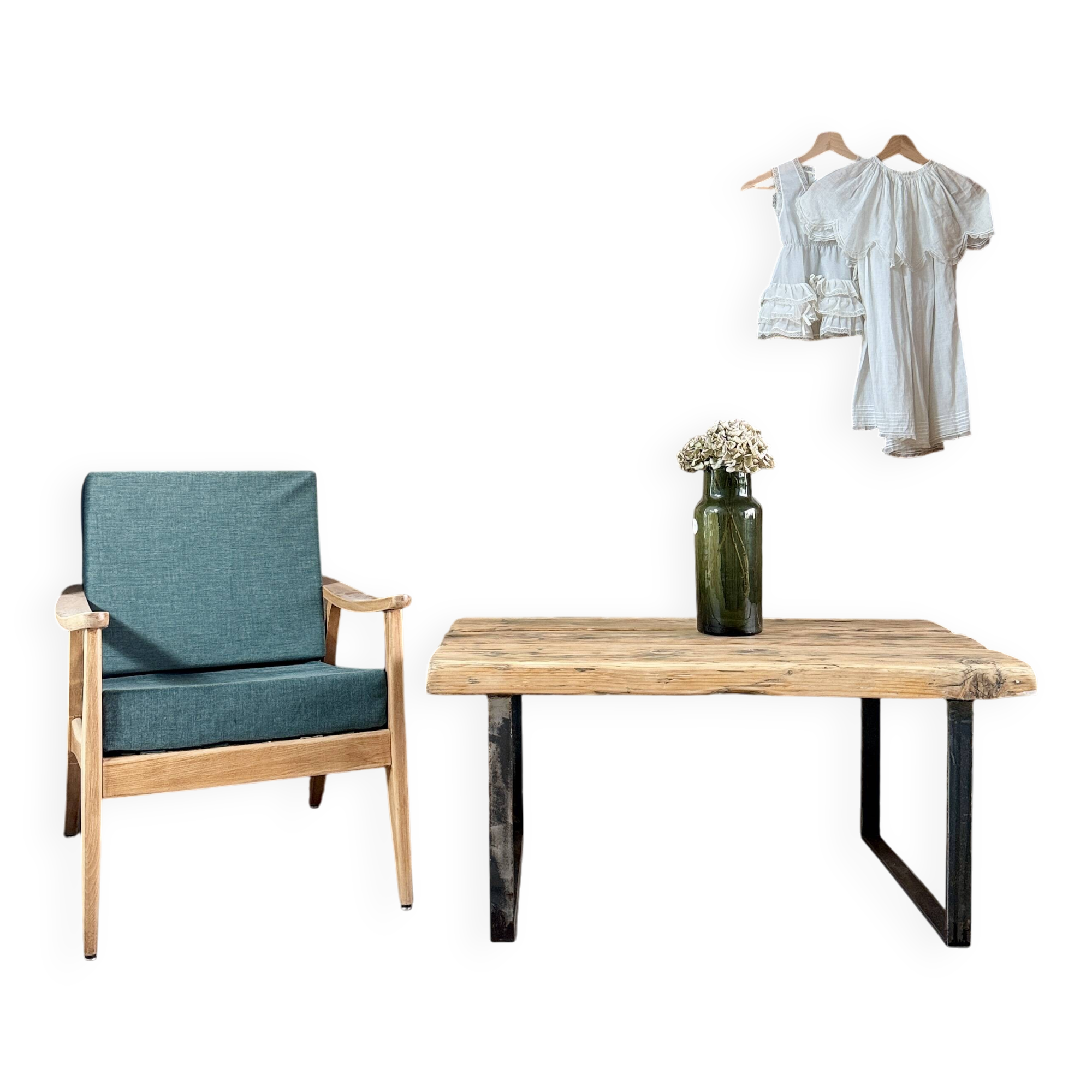 Vintage industrial coffee table (refurbished)