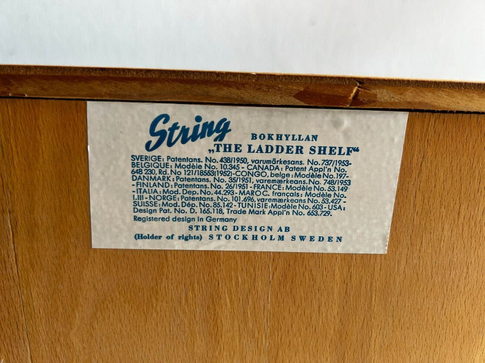 String shelf by Kajsa & Nils "Nisse" Strinning Sweden 60/70