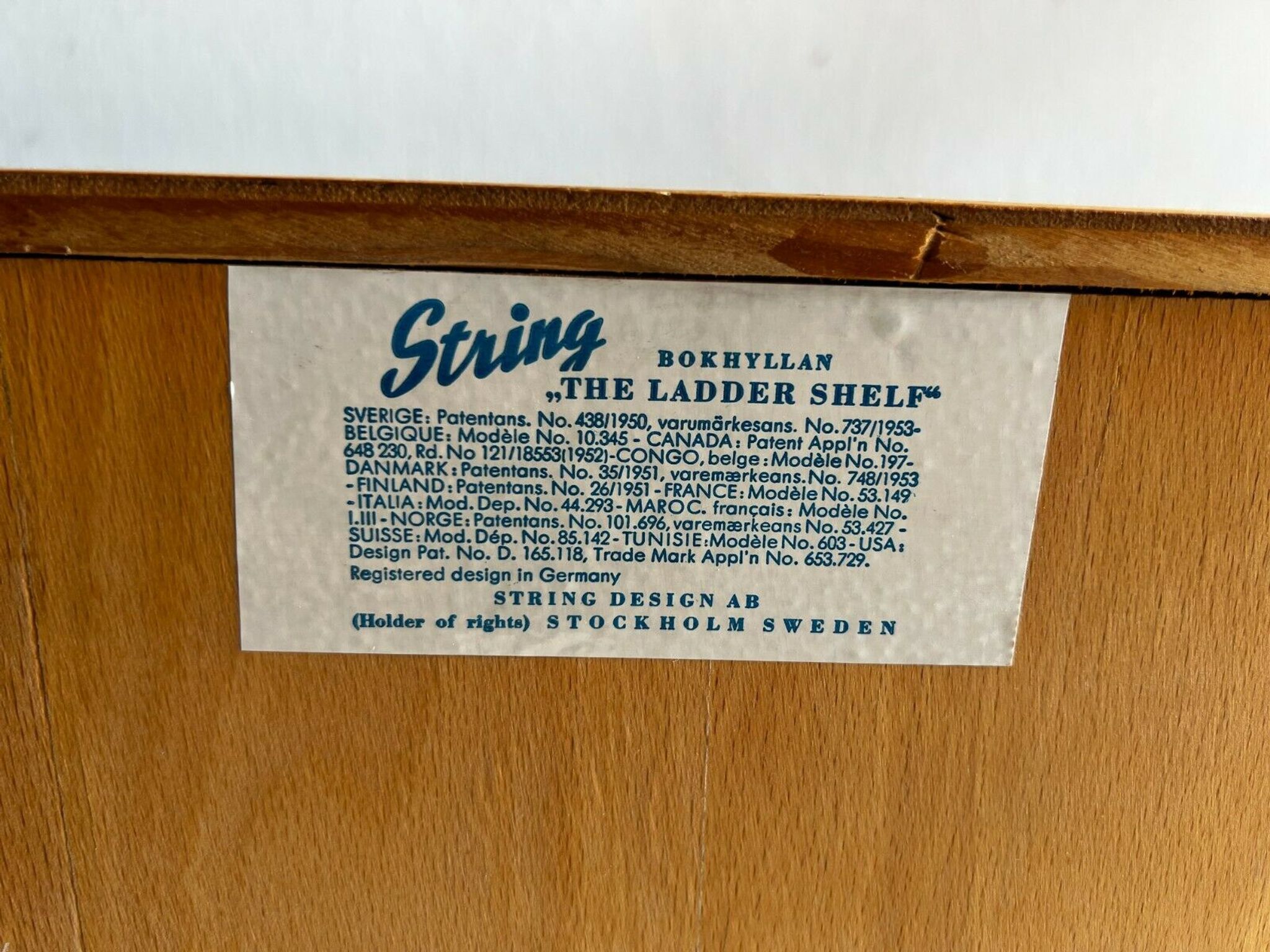 String shelf by Kajsa & Nils "Nisse" Strinning Sweden 60/70