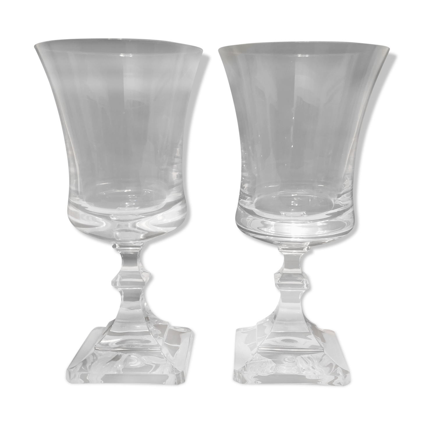 St. Louis crystal water glass duo 70s