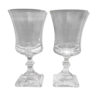 Duo de verre à eau en cristal de Saint Louis années 70