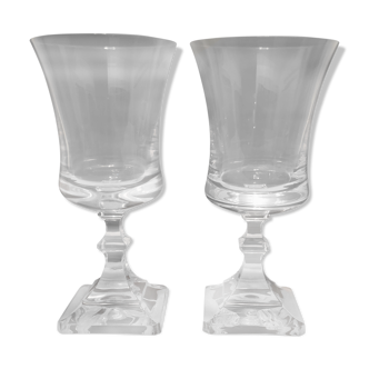St. Louis crystal water glass duo 70s