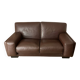 Brown grained leather sofa Roche Bobois