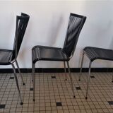 Set of black scoubidou chairs