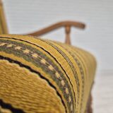 1960s, Danish lounge chair, original very good condition, furniture wool, solid oak wood.