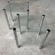 2 vintage 1980 rectangular sofa ends 2 translucent trays round tube
