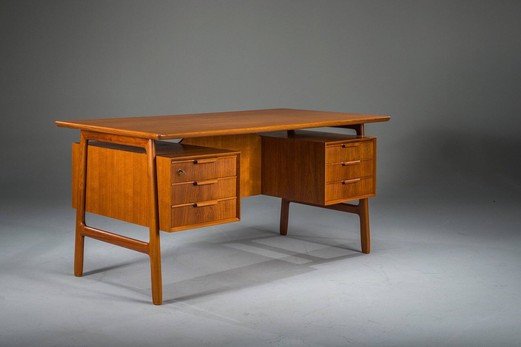 Teak Model 75 Desk from Omann Jun Møbelfabrik, 1960s