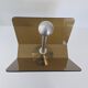 Vintage 1970s magazine rack in plexiglass and brushed steel
