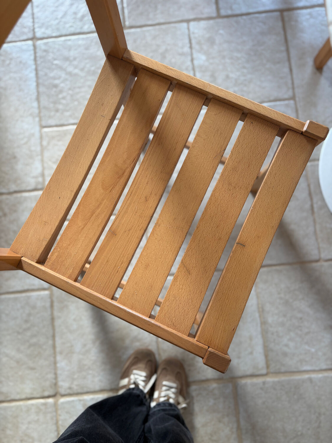 6 solid beech chairs by André Sornay