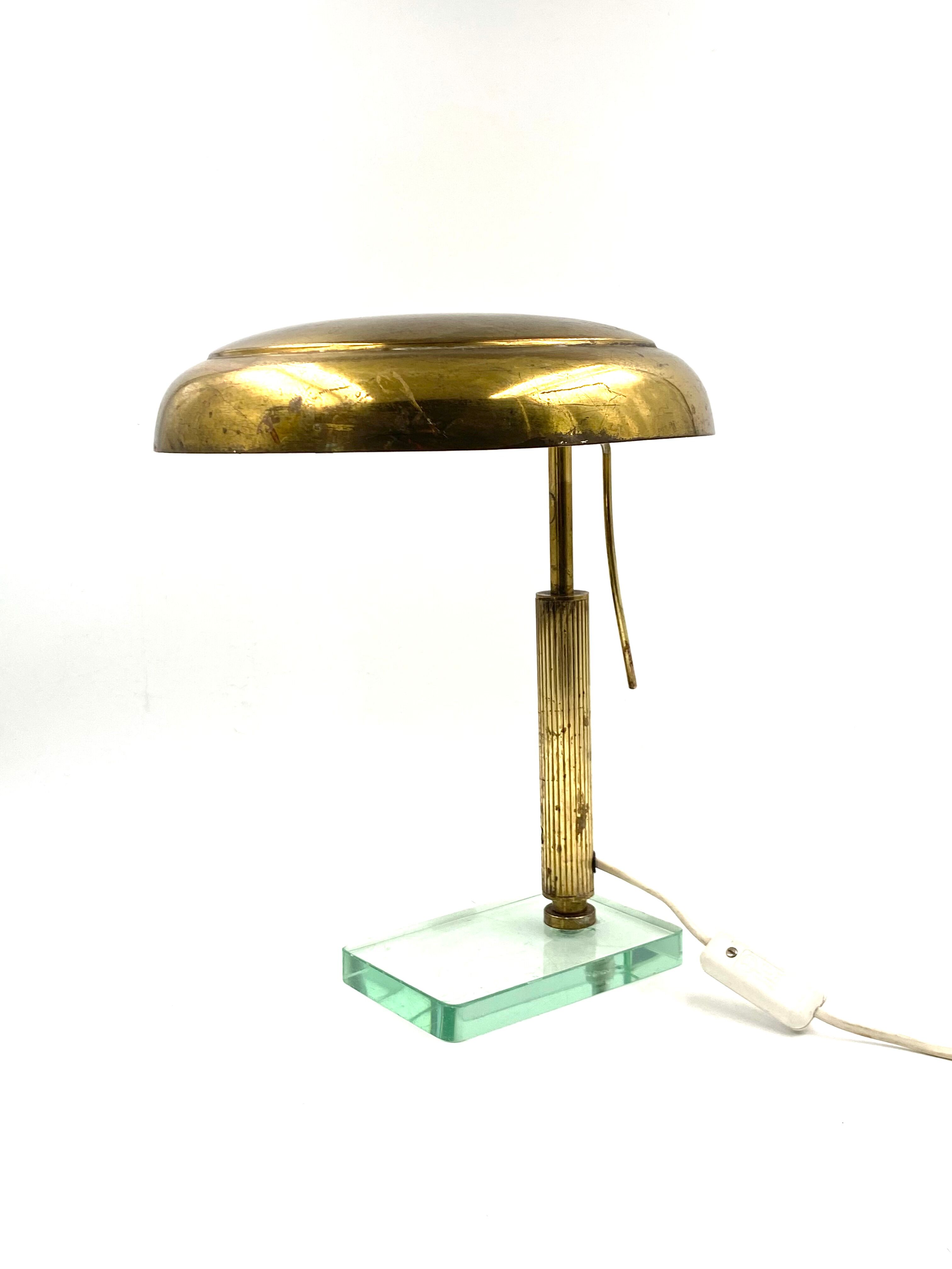 Brass table desk lamp, Fontana Arte, circa 1940