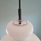 White opaline pendant lamp, Peill & Putzler, 70s