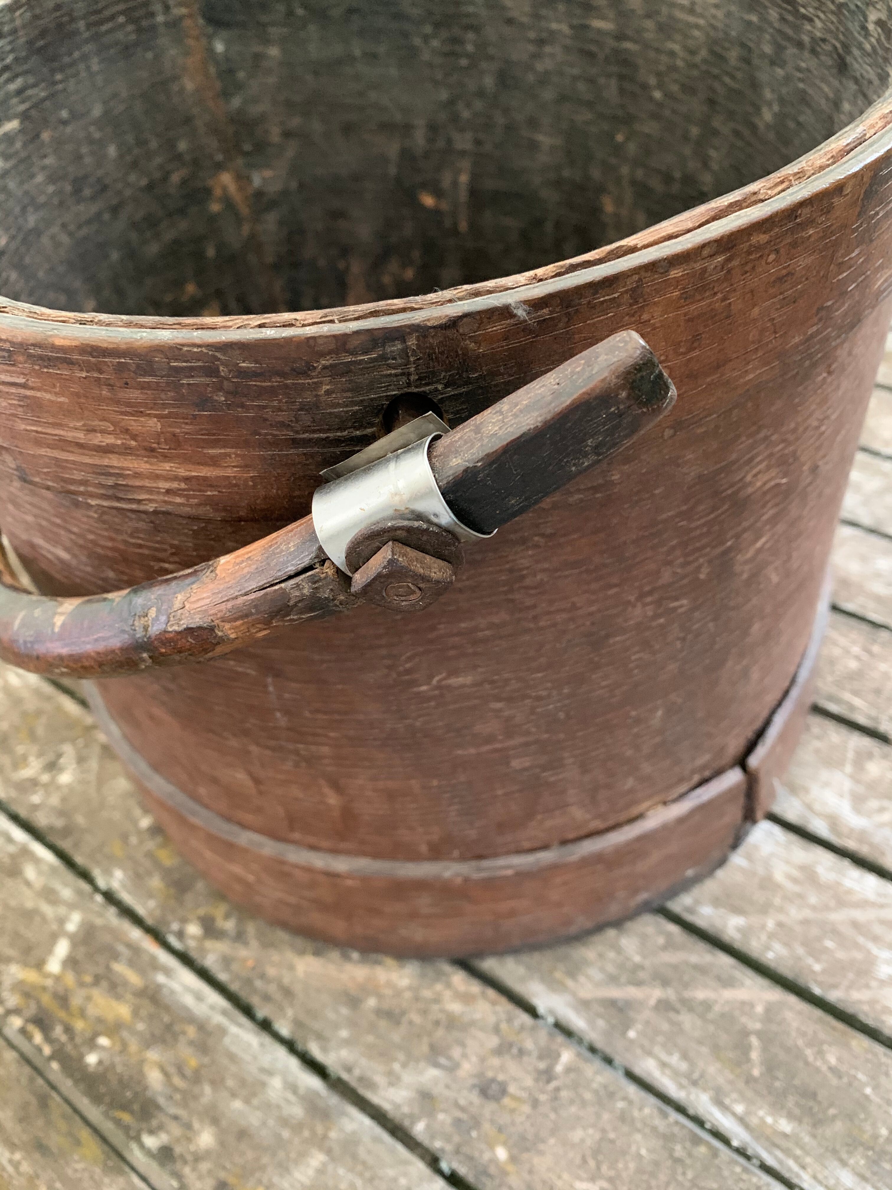Old wooden bucket