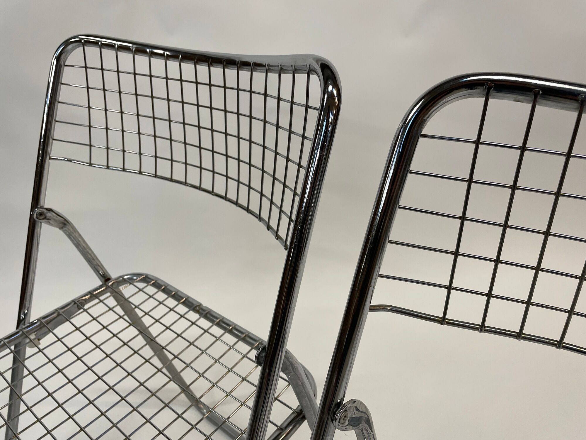 Set of four chrome folding chairs by Niels Gammelgaard for Ikea 1970