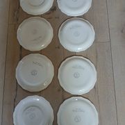 8 antique Salins dessert plates