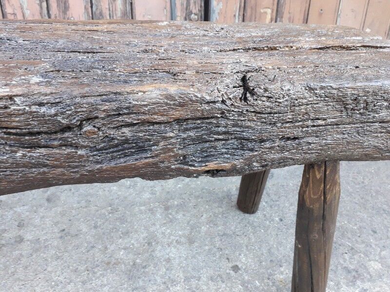 Massive wooden bench