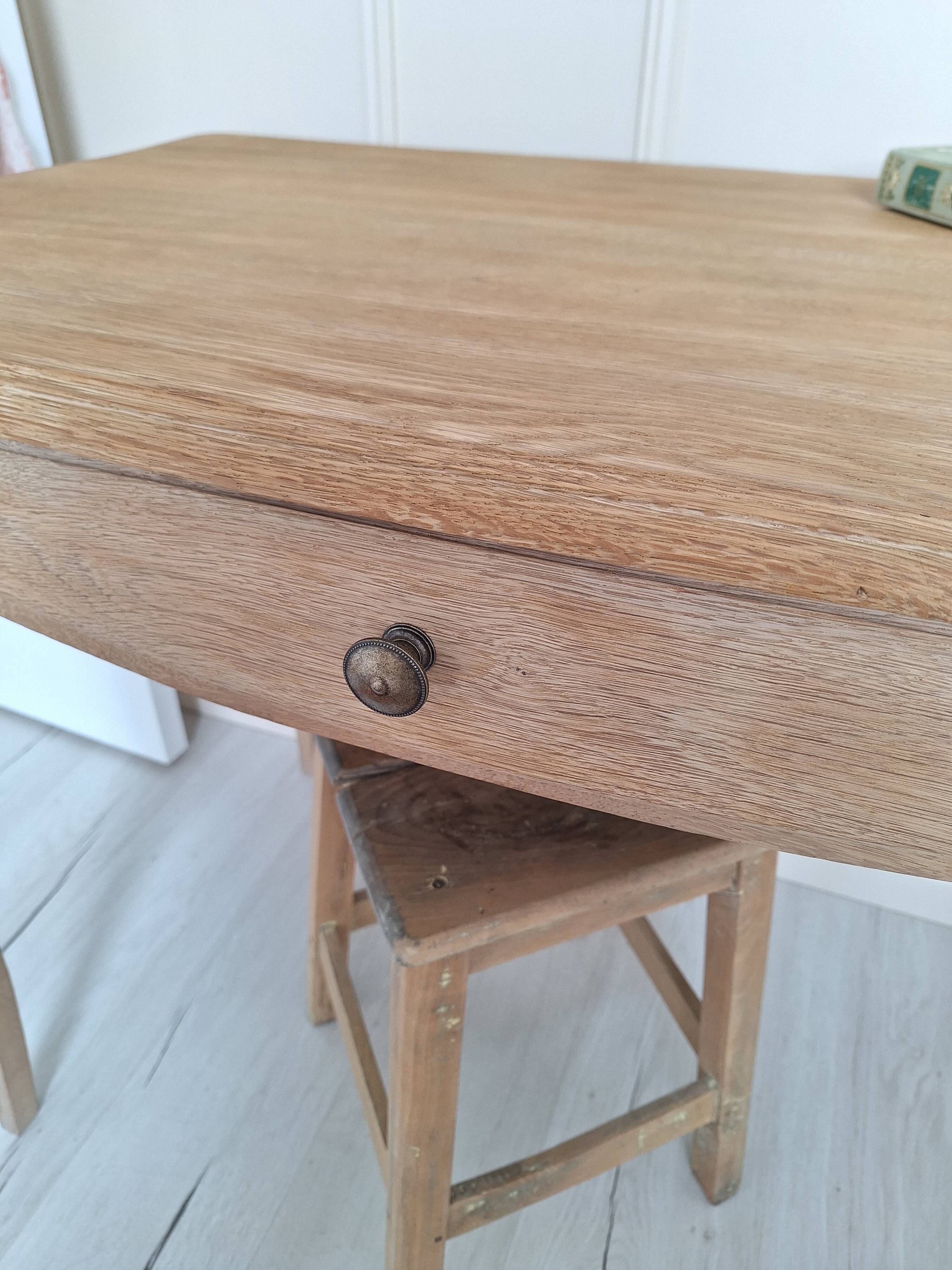 Antique oak side table in Louis XV style