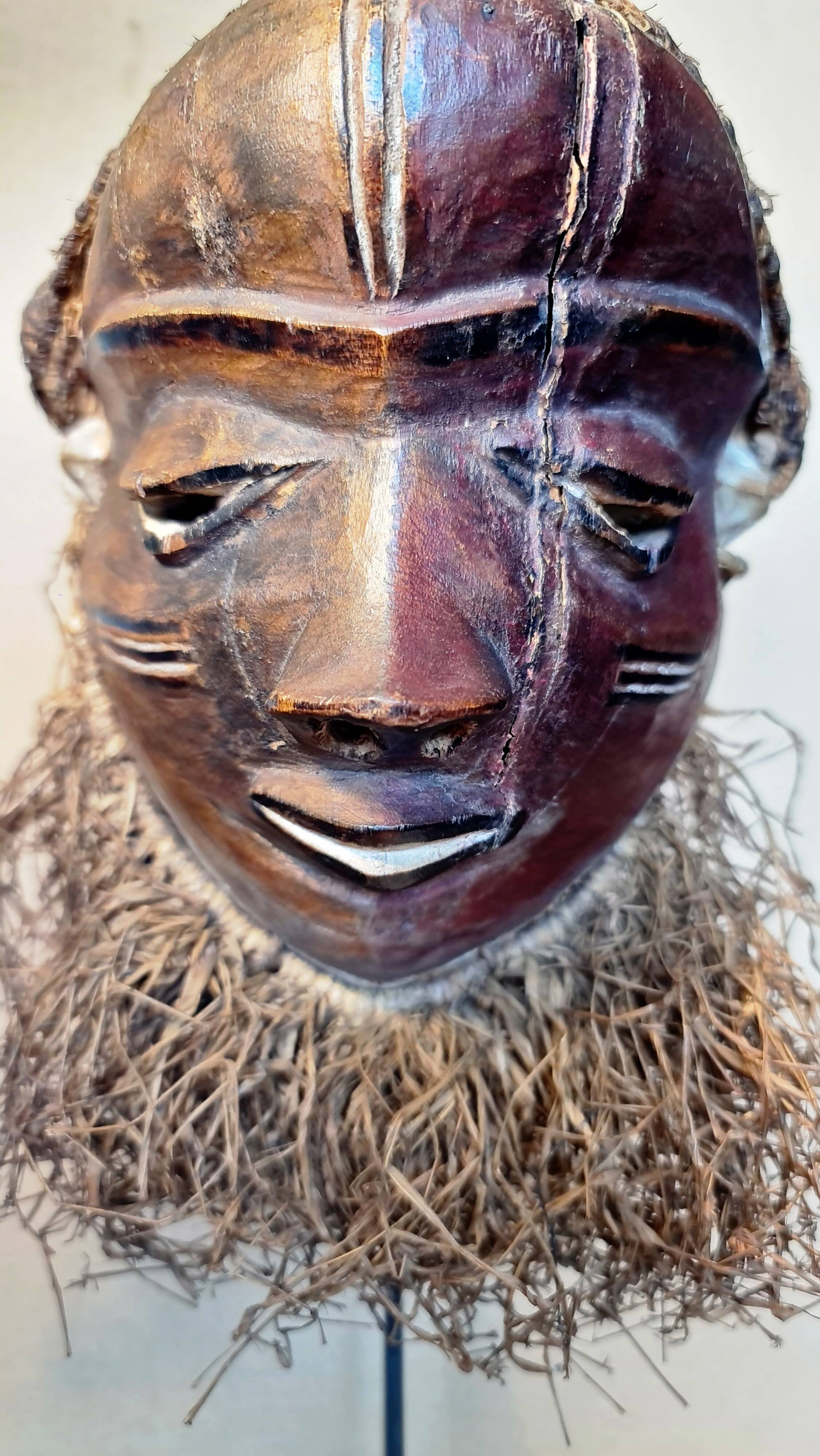 “mbuya” mask, pende, democratic republic of congo. wood, pigments,
