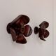 Vintage wall sconces, carved wood with floral pattern, France, 1960.
