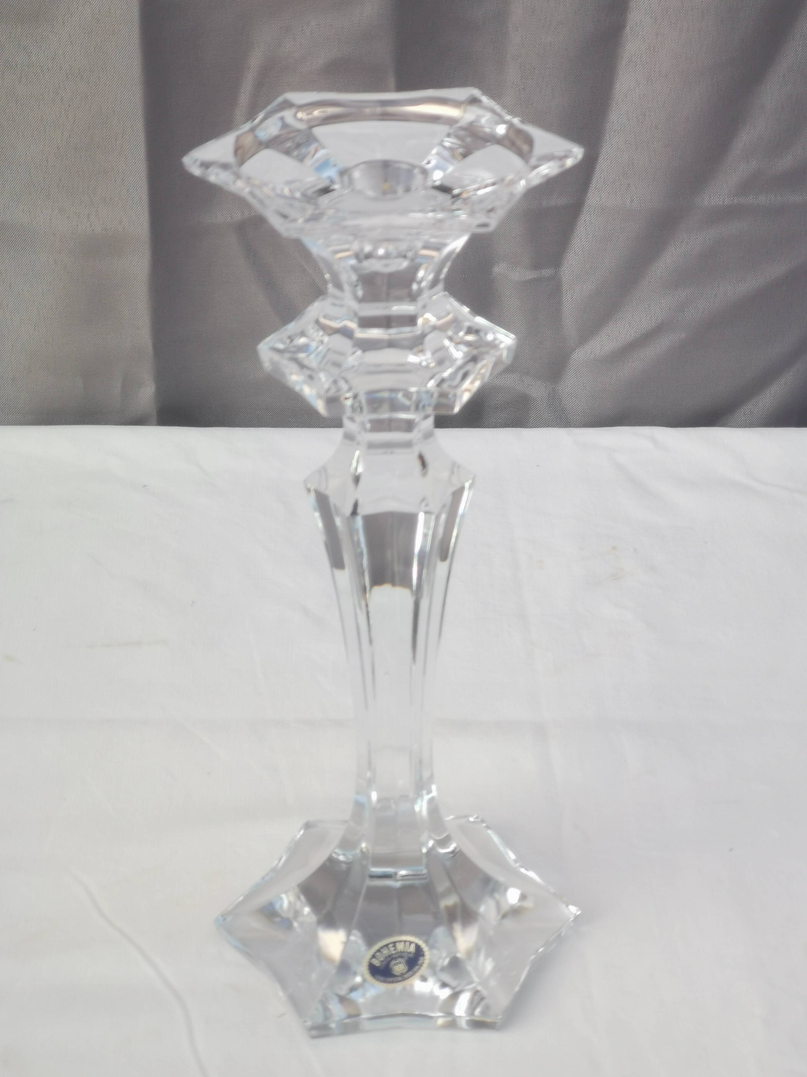 Large “bohemic crystal” candle holder