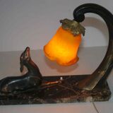 Art deco lamp gazelle decoration Manufacture 30's years