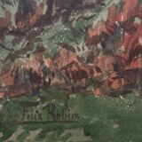 Aquarelle sur papier bord de mer par Félix Robin XXe