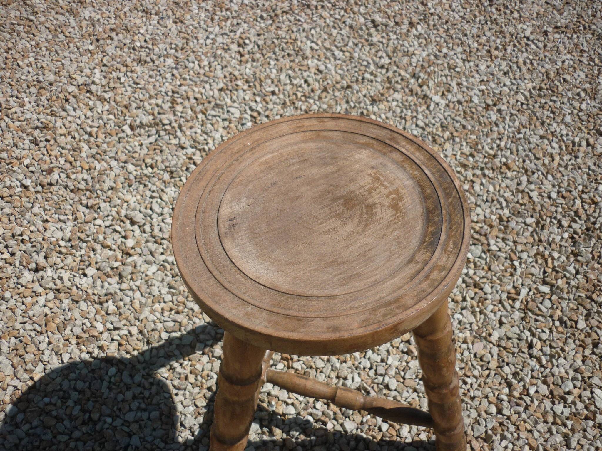 Vintage wooden tripod stool