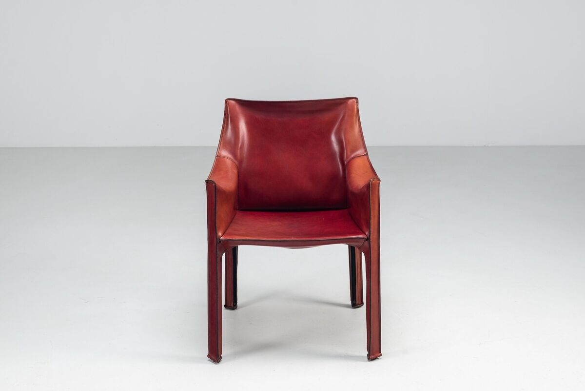 Mario Bellini model Cab 413 dining armchair in leather Cassina Italy 1977