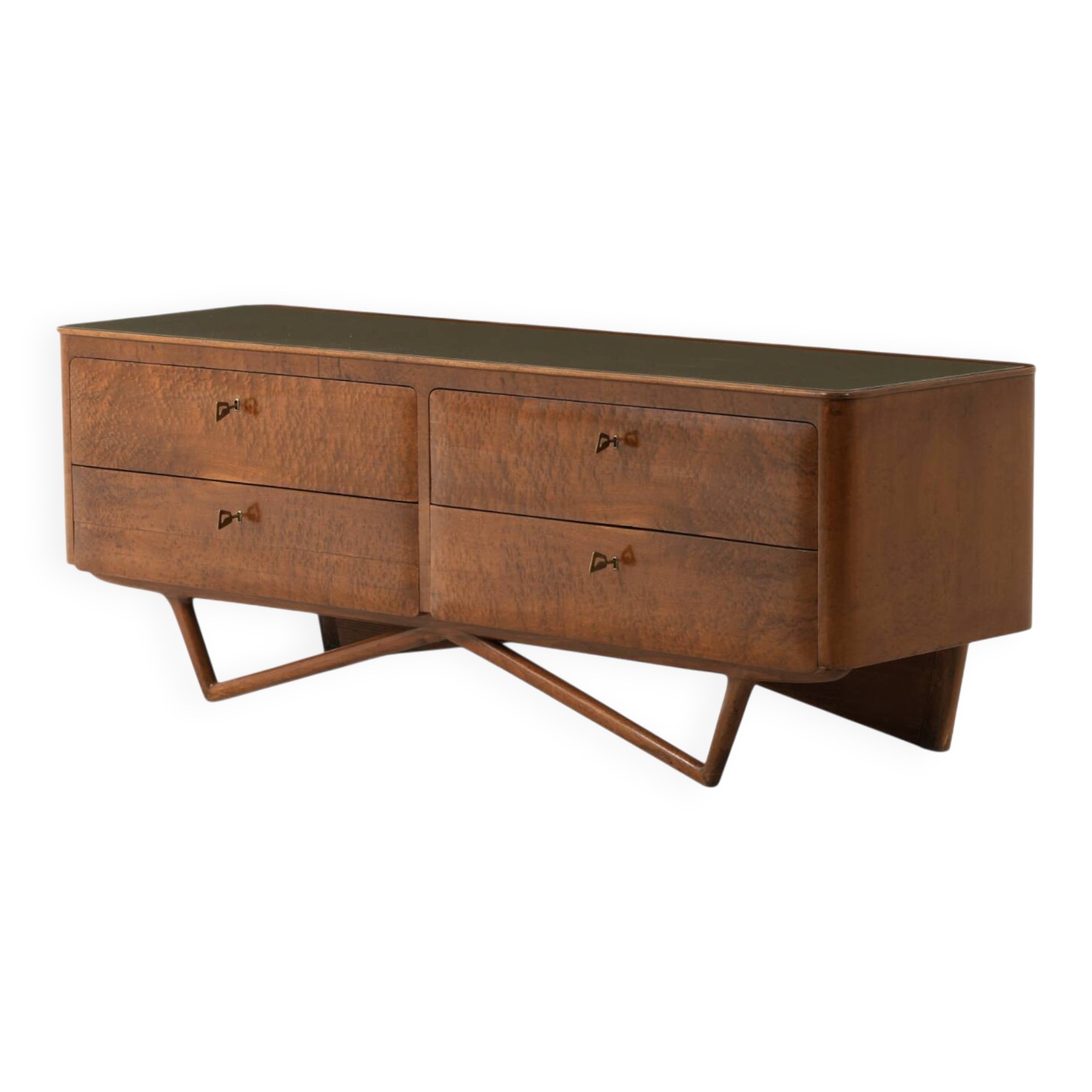 Mid-century Vintage Italian Design Commode with Brass Details
