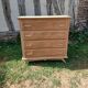 Commode 4 tiroirs pieds compas chêne bois brut