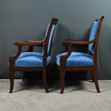 Pair of mahogany armchairs, Restoration period – early 19th century