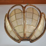 Wall light mother-of-pearl and bamboo flower shape
