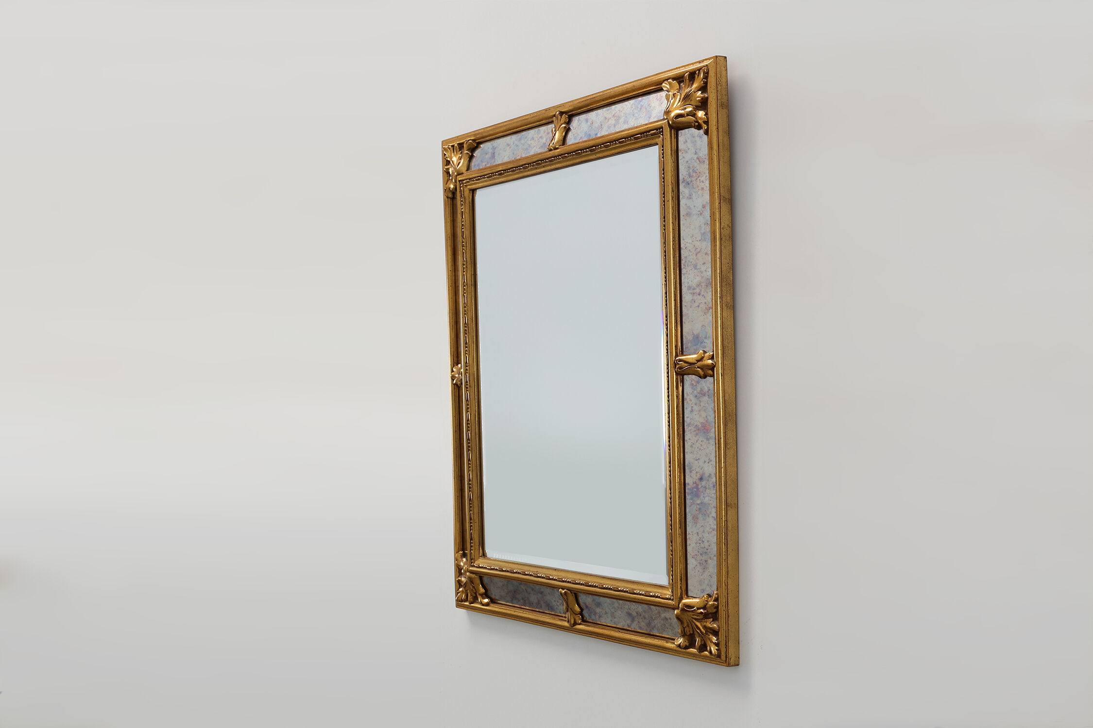 Miroir doré de style baroque par Deknudt, Belgique 20e siècle