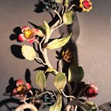 Appliques en fer forgé polychrome à deux lumières, Italie 1950-1960