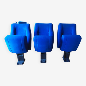 Set of 3 folding seat cinema chairs